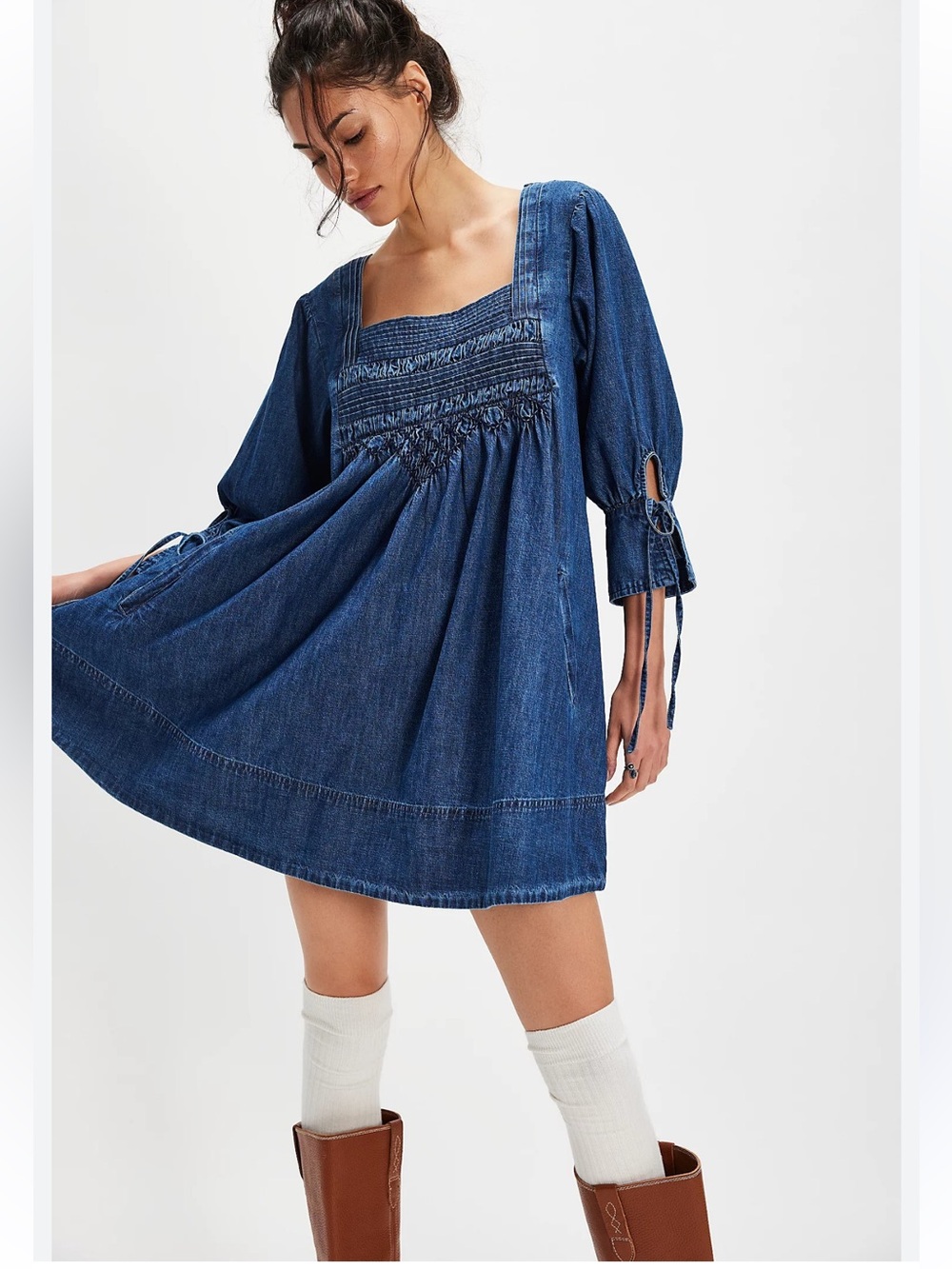 NWT FREE PEOPLE SONORA DENIM MINI DRESS